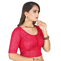 Stylish Lycra Foil Printed Readymade Saree Blouses for Women-thumb3