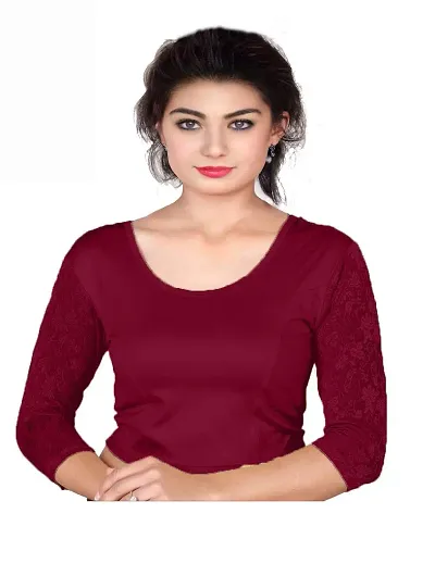 PU Fashion Women's Cotton Lycra Readymade Stretchable Saree Blouse Crop top (Size L,XL,XXL)
