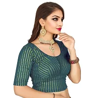 Stylish Lycra Foil Printed Readymade Saree Blouses for Women-thumb2