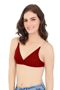 Buy SH GLOBLE Full Coverage Backless Cotton Bra for Women and Girls Non  Padded Everyday Wear Transparent Strap Band Free Bra 2PC (A, Black Pink,  34) Online In India At Discounted Prices