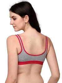 SH GLOBLE Sport Bra for Every Day Comfort and Every Day for Gym Running Cycling and Many Other Sport Activity (B, Black Maroon RED, 36)-thumb1