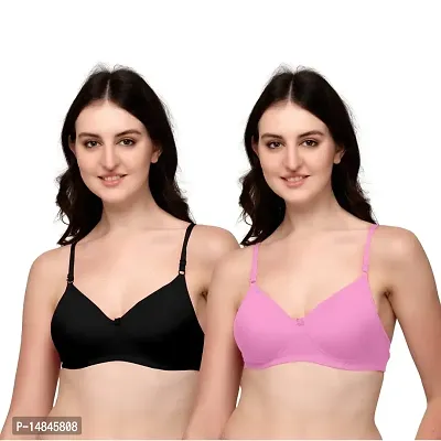 Buy Stylish Fancy Cotton Non Padded Bras For Women Pack Of 2