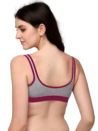 SH GLOBLE Sport Bra for Every Day Comfort and Every Day for Gym Running Cycling and Many Other Sport Activity (B, Black Maroon RED, 36)-thumb4