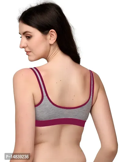 SH GLOBLE Sport Bra for Every Day Comfort and Every Day for Gym Running Cycling and Many Other Sport Activity (B, Black Maroon RED, 36)-thumb5