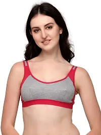 SH GLOBLE Sport Bra for Every Day Comfort and Every Day for Gym Running Cycling and Many Other Sport Activity (B, Black Maroon RED, 36)-thumb3