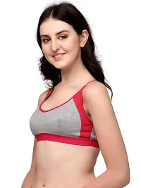 SH GLOBLE Sport Bra for Every Day Comfort and Every Day for Gym Running Cycling and Many Other Sport Activity (B, Black Maroon RED, 36)-thumb2