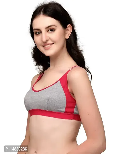 SH GLOBLE Sport Bra for Every Day Comfort and Every Day for Gym Running Cycling and Many Other Sport Activity (B, Black Maroon RED, 36)-thumb3