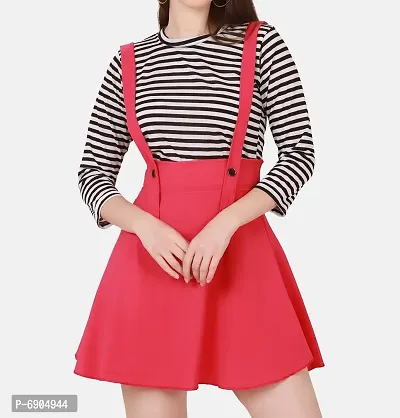 Fashion fly Front Slit Long Pencil Skirt Dungarees with Striped Top