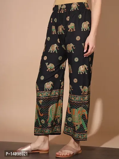 Buy Tamsy Black Elephant Smocked Waist Harem Pant with 2 Pockets - One Size  Fits Most at ShopLC.