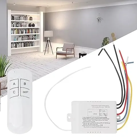 Digital Switch 2,3,-Way ON/Off 220V-240V Light Digital Remote-Control Wireless Wall Switch with IR Remote Control (3WAY)