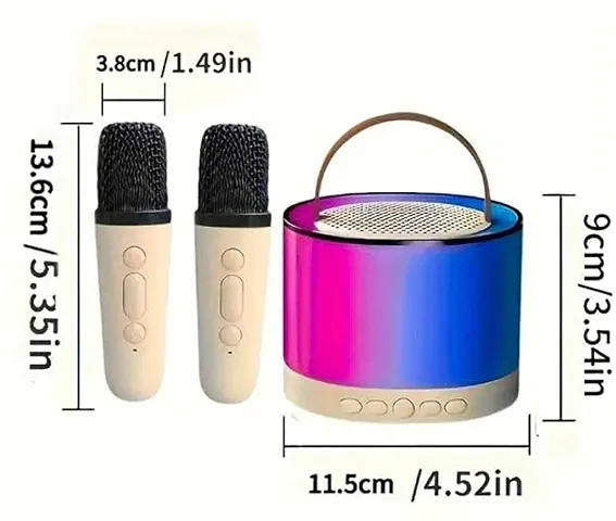 Modern Speaker 2 Microphone Mini Bluetooth Speaker with Mini Wireless Karaoke Mic