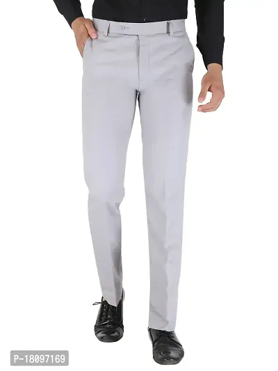 Buy SOJANYA Men Cotton Blend Khaki & OffWhite Checked Formal Trousers online