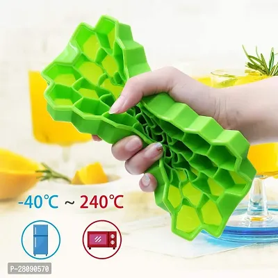 2 Pack Silicone Ice Cube Trays with Flexible 37-Ice Trays BPA Free(Pack of 2) Assorted Color-thumb2
