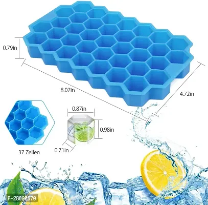 2 Pack Silicone Ice Cube Trays with Flexible 37-Ice Trays BPA Free(Pack of 2) Assorted Color-thumb3