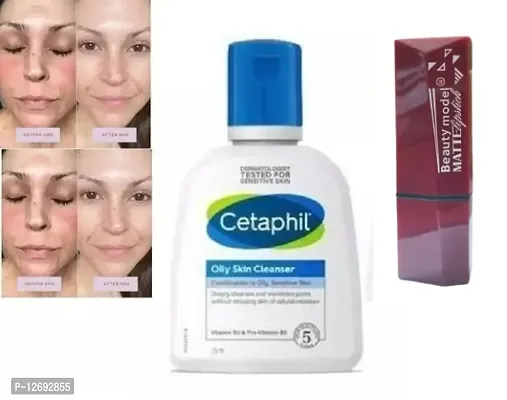 Women Cetaphil oily skin cleanser pack of 1*,Lipstick beauty model