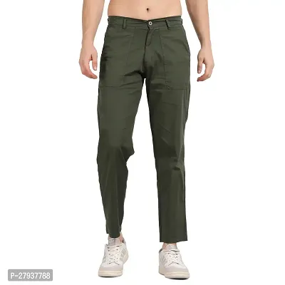 Stylish Green Cotton Baggy Style Cargo Pants For Men-thumb0