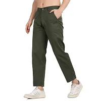Stylish Green Cotton Baggy Style Cargo Pants For Men-thumb1