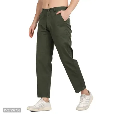 Stylish Green Cotton Baggy Style Cargo Pants For Men-thumb2