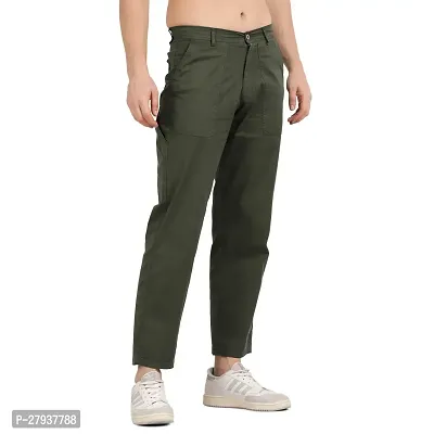Stylish Green Cotton Baggy Style Cargo Pants For Men-thumb3