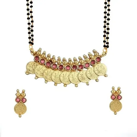 Allure Alloy Beautiful Mangalsutras with Earrings For Women