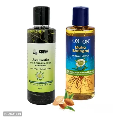 Ayurvedic Bhringraj, Maha Bhringraj Herbal Hair Oil 200ml, Combo Set 400ml-thumb0