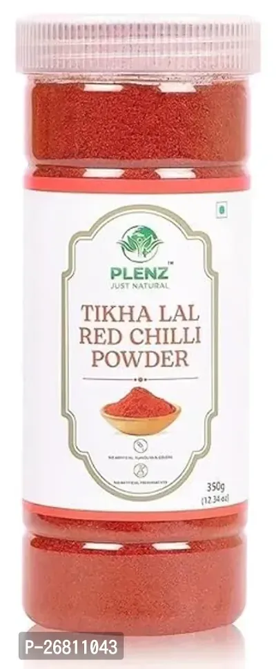 Plenz Tikha Red Chilli Powder Tikha Lal Mirch Pure And Natural For Daily Cooking Needs Sealed Packed Reusable Airtight Jar Pack 350Gm (Pack Of 1)