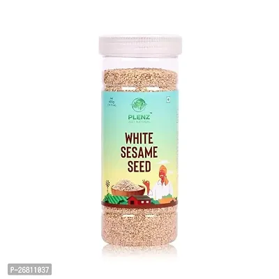Plenz Nutrawell Sesame Seeds | White Til | Safel Til Pure And Natural For Daily Cooking Needs Healthy Life Sealed Packed Reusable Airtight Jar 400Gm.