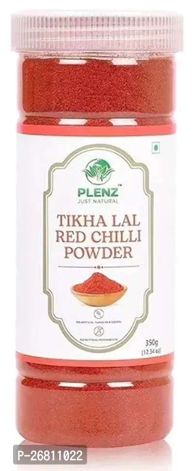 Plenz Tikha Red Chilli Powder Tikha Lal Mirch Pure And Natural For Daily Cooking Needs - Sealed Packed Reusable Airtight Jar Pack 350Gm.
