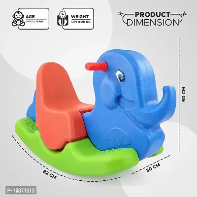 Elephant Shaped Baby Rocker for 2 Years+, Kids Rocker , Toddler Baby Rocker, Rocker for Kids, Kids Ride on - Multicolor-thumb3