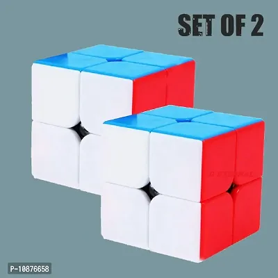 2x2 High Speed Puzzle Cube Toy for Kids, Magic Puzzle Cube Toy Game, Speed cube Magic Puzzle, Activity Toy, Rubik Cube, Puzzle Cube, Toy for Kids, Puzzle Game - Set of 2-thumb0