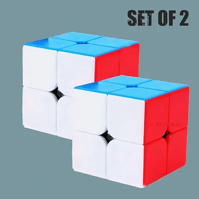 2x2 High Speed Puzzle Cube Toy for Kids, Magic Puzzle Cube Toy Game, Speed cube Magic Puzzle, Activity Toy, Rubik Cube, Puzzle Cube, Toy for Kids, Puzzle Game - Set of 2