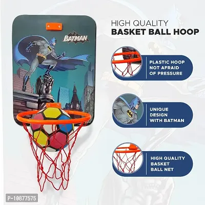 Batman Shaped Portable Hanging Basketball Board with Ring Net  Ball for Kids, Basketball Board for Boys and Girls, Indoor and Outdoor Games- Basketball Baord-thumb0