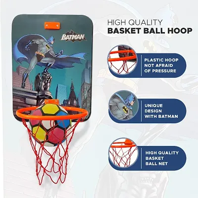 Batman Shaped Portable Hanging Basketball Board with Ring Net  Ball for Kids, Basketball Board for Boys and Girls, Indoor and Outdoor Games- Basketball Baord