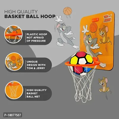 Tom Jerry Shaped Portable Hanging Basketball Board with Ring Net  Ball for Kids, Basketball Board for Boys and Girls, Indoor and Outdoor Games- Basketball Baord-thumb0
