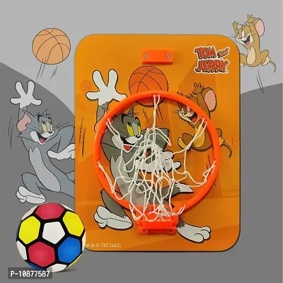 Tom Jerry Shaped Portable Hanging Basketball Board with Ring Net  Ball for Kids, Basketball Board for Boys and Girls, Indoor and Outdoor Games- Basketball Baord-thumb3