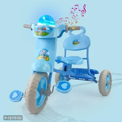 Dash Vega Tricycle with Music  Light  Storage Basket for Kids, Baby Cycle, Tricycle, Baby Tricycle, Tricycle for Kids - Blue-thumb0
