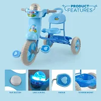 Dash Vega Tricycle with Music  Light  Storage Basket for Kids, Baby Cycle, Tricycle, Baby Tricycle, Tricycle for Kids - Blue-thumb2