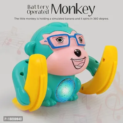 Dancing and Spinning Rolling Doll Tumble Monkey Toy ,Voice Control Banana Monkey with Musical Toy with Light and Sound Effects and Sensor, Musical toy, Toy for kids, Musical Monkey.-thumb0