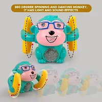 Dancing and Spinning Rolling Doll Tumble Monkey Toy ,Voice Control Banana Monkey with Musical Toy with Light and Sound Effects and Sensor, Musical toy, Toy for kids, Musical Monkey.-thumb1