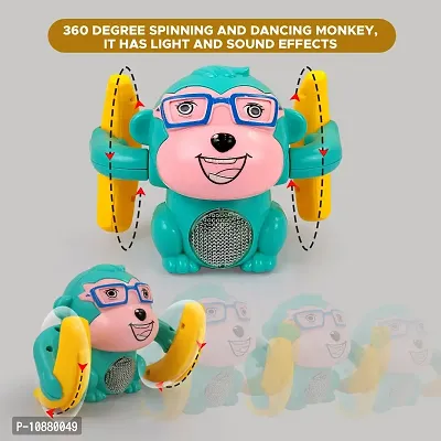 Dancing and Spinning Rolling Doll Tumble Monkey Toy ,Voice Control Banana Monkey with Musical Toy with Light and Sound Effects and Sensor, Musical toy, Toy for kids, Musical Monkey.-thumb2