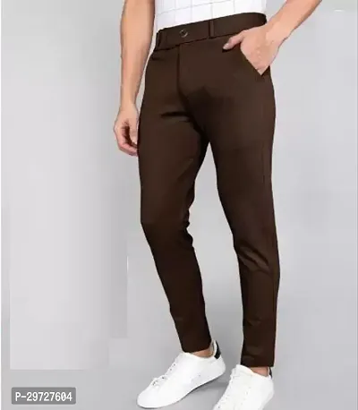 Stylish Lyocell Solid Casual Trouser For Men-thumb0