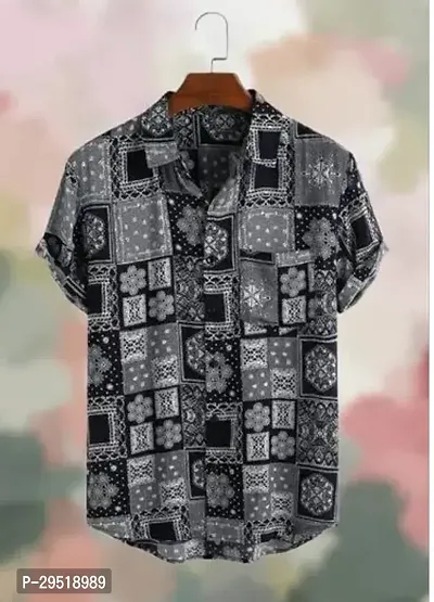 Reliable Multicoloured Cotton Blend Printed Short Sleeves Casul Shirts For Men-thumb0