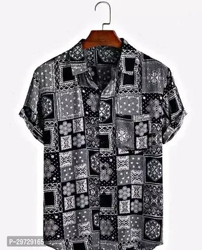 Trendy Cotton Blend Printed Casual Shirt For Men-thumb0