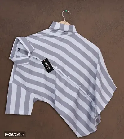 Trendy Cotton Blend Striped Casual Shirt For Men-thumb0