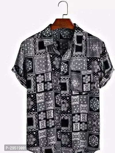 Reliable Multicoloured Cotton Blend Printed Short Sleeves Casul Shirts For Men-thumb0