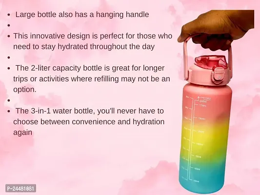 (Pack Of 3)Bottle Type-lrm;Round/Included Components-One Hanging Soft Hand For 900 Ml Bottle, 2 Straw, 2 Ltr Bottle, 900Ml Bottle,300Ml Bottle