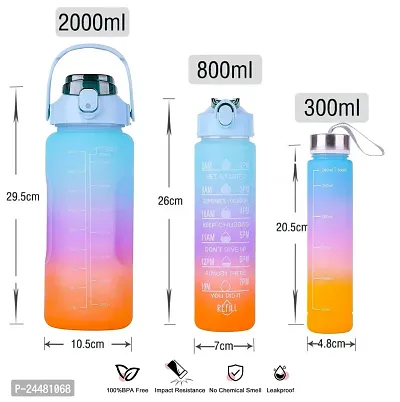 (Pack Of 3)Bottle Type-lrm;Round/Included Components-One Hanging Soft Hand For 900 Ml Bottle, 2 Straw, 2 Ltr Bottle, 900Ml Bottle,300Ml Bottle