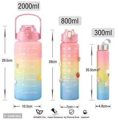 (Pack Of 3)Bottle Type-lrm;Round/Included Components-One Hanging Soft Hand For 900 Ml Bottle, 2 Straw, 2 Ltr Bottle, 900Ml Bottle,300Ml Bottle