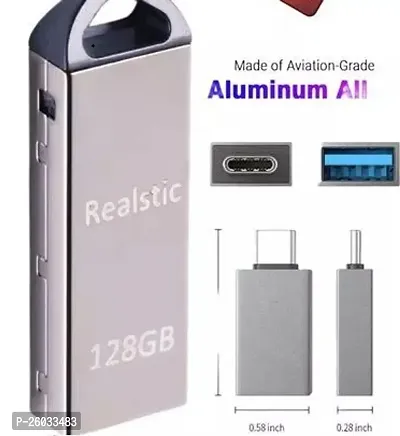 Realstic Pendrive 128Gb High Speed 3.0 Usb Pendrive 128 Gb Pen Drive (Silver)(07) 128 Gb Pen Drive(Silver)-thumb0