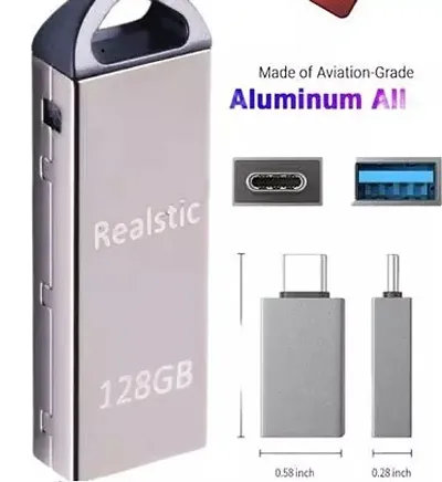 Realstic Pendrive 128Gb High Speed 3.0 Usb Pendrive 128 Gb Pen Drive (Silver)(07) 128 Gb Pen Drive(Silver)